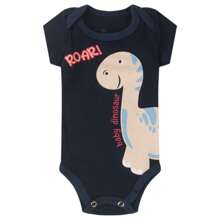 6 Piece Kit Boy's Bodysuit SHORT SLEEVES AND PANTS 100% Cotton Baby Clothes - Màu xanh lam - Xem 4