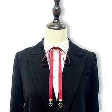 Mặt dây chuyền hình trái tim nơ đen phụ kiện trang trí áo sơ mi - mặt dây chuyền tình yêu nơ - Xem 9