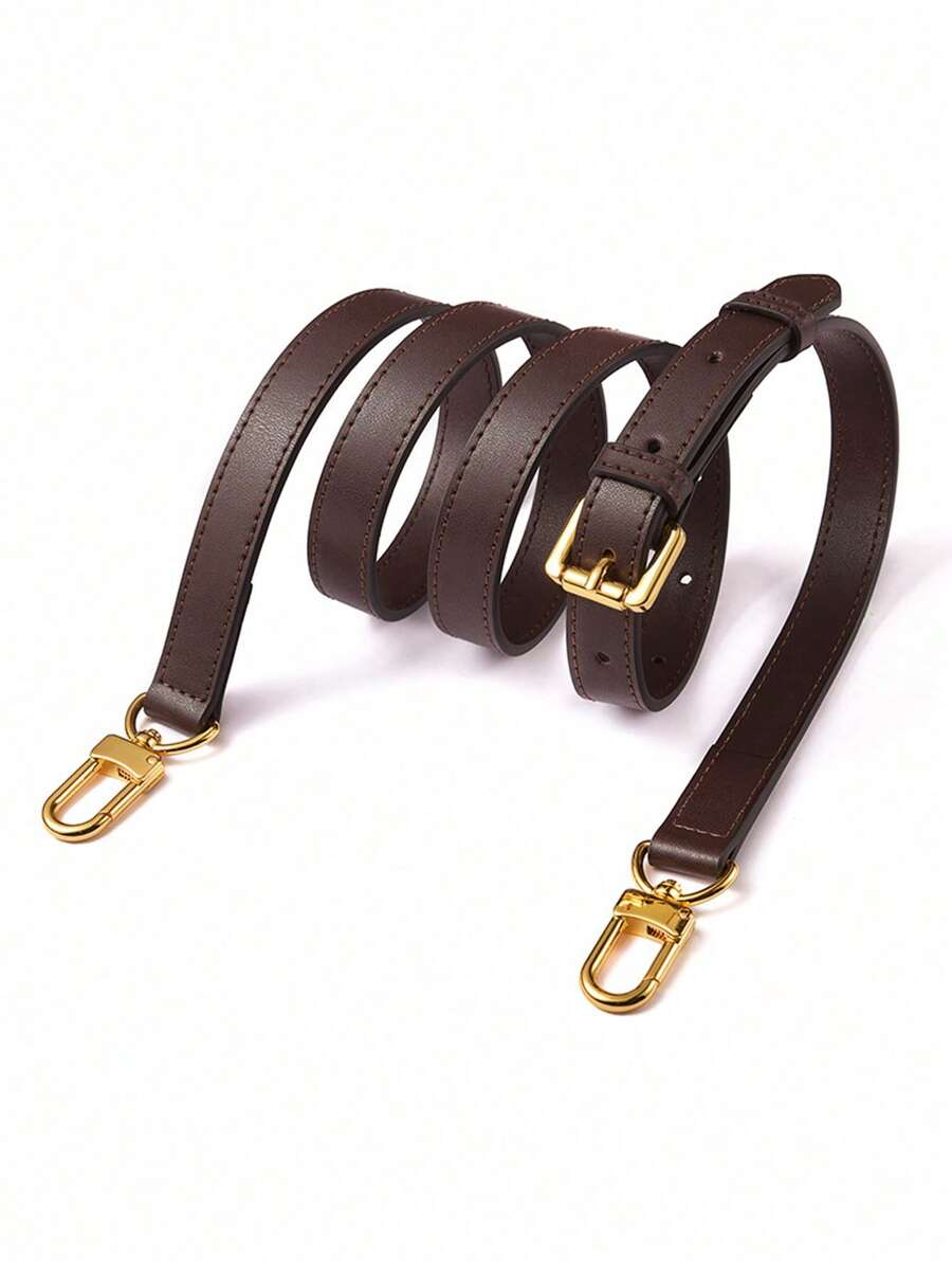 100% Pu材質手提袋,附手提把手,短款金扣長款包包附錢包 - 咖啡棕 - 查看 1