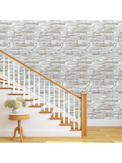 1Roll Faux Brick Wallpaper Peel Stick 17.71" X196.8in/ 118.11in/39.3in Stone Contact Paper Self Adhesive Removable ative Wand Kitchen Backsplash Bedroom Living Room Stickers Furniture Renovation Waterproofing DIY Easy To Install, Panels, Paper, Wallpapers, ation Items Refresh Your Home, Rama Birthday Graduation view 9