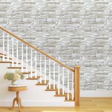 1Roll Faux Brick Wallpaper Peel And Stick Wallpaper 17.71" X196.8in/ 118.11in/39.3in Stone Wallpaper Brick Contact Paper Self-Adhesive Removable Decorative Wall Paper For Wall Kitchen Backsplash Bedroom Living Room Wall Stickers Furniture Renovation Waterproofing DIY Easy To Install, Renovation Stickers Peel Wall Panels, Wall Paper, Wallpapers, Spring Decoration Items Refresh Your Home, Rama Decoration Stickers Gifts Birthday Graduation - Light Grey - View 9