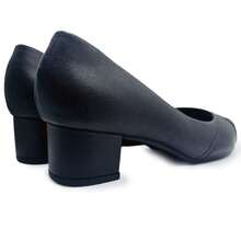 Usaflex Leather Pointed Toe Block Heel Pump Shoe - màu đen - Xem 2