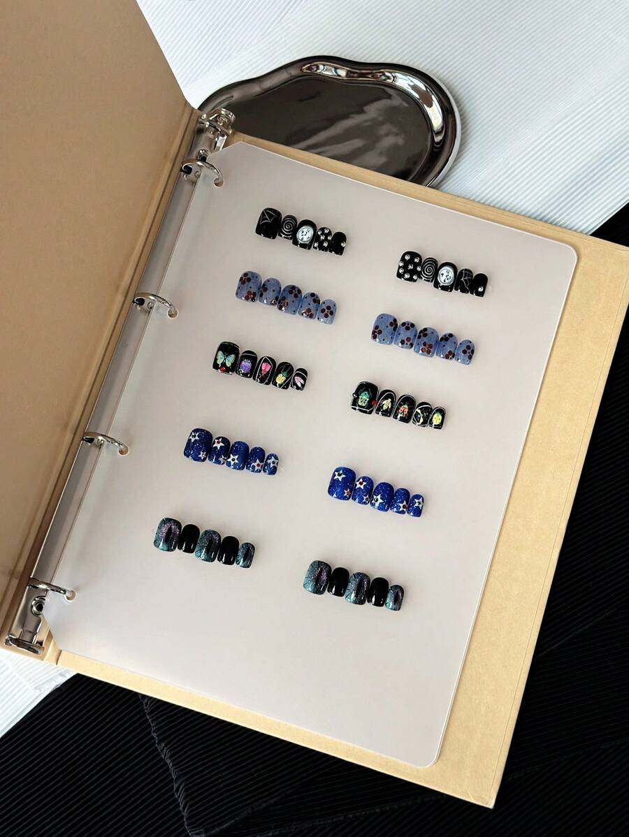 Nail Art Portfolio, Thick Kraft Paper Bound Book For Storing And