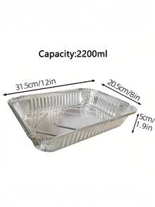 20/50pcs Disposable Aluminum Foil Baking Pans - Silver - View 12