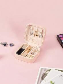 1 件旅行珠宝盒小珠宝盒珠宝收纳盒，迷你便携式珠宝旅行盒，带拉链的便携式旅行耳环收纳盒，迷你戒指收纳盒，项链收纳盒，戒指、耳环、吊坠、手表、项链、口红小珠宝收纳盒，收纳盒，迷你珠宝旅行盒，适合女孩、女士、化妆包、学校用品、旅行必需品袋、化妆包、度假必需品、化妆包、化妆包、化妆包、美容 - 彩色 - 查看 7