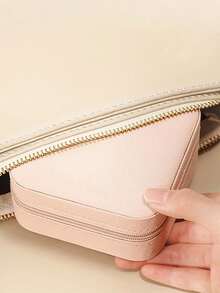 1 件旅行珠宝盒小珠宝盒珠宝收纳盒，迷你便携式珠宝旅行盒，带拉链的便携式旅行耳环收纳盒，迷你戒指收纳盒，项链收纳盒，戒指、耳环、吊坠、手表、项链、口红小珠宝收纳盒，收纳盒，迷你珠宝旅行盒，适合女孩、女士、化妆包、学校用品、旅行必需品袋、化妆包、度假必需品、化妆包、化妆包、化妆包、美容 - 彩色 - 查看 5