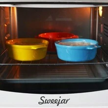 Sweejar Home Ceramic Souffle Dishes, Round Handle-Ramekins-Baking, 300ml For Pudding,Creme Brulee,Souffle - Set Of 6 - White - View 6