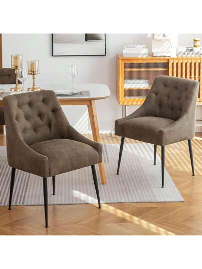 Set Of Dining Chairs Metal Feet, Moderne Kitchen Backrest, Dining/Living Room Lounge