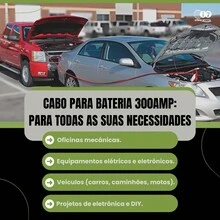 Cabo De Carga Bateria Chupeta Carro Caminhão Moto 2,5m 300a - Tamanho Único - Visão 2