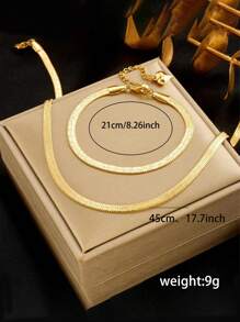 2入組/套簡約經典316不鏽鋼刀片吊墜項鍊及手鍊珠寶套裝，適用於女性DIY珠寶製作，適合日常穿著 - 項鍊+手鍊 - 查看 8