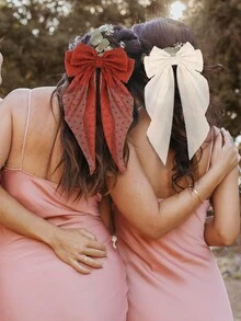 11 件随机颜色法式女士复古大蝴蝶结发夹，时尚优雅金属发饰超值装，适合生日派对、化装舞会、快速发货和日常使用 - 彩色 - 查看 7