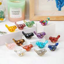 1 件天然石鸟饰品 - 手工制作的水晶和树脂花园装饰，是家庭和桌面展示的完美口袋礼物 - 紅玉髓 - 查看 2