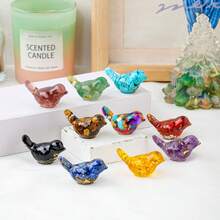 1 件天然石鸟饰品 - 手工制作的水晶和树脂花园装饰，是家庭和桌面展示的完美口袋礼物 - 紅玉髓 - 查看 5