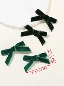 10 件绿色天鹅绒蝴蝶发夹，时尚甜美可爱发饰，Y2k 仙女芭蕾舞者风格，休闲 - 彩色 - 查看 2