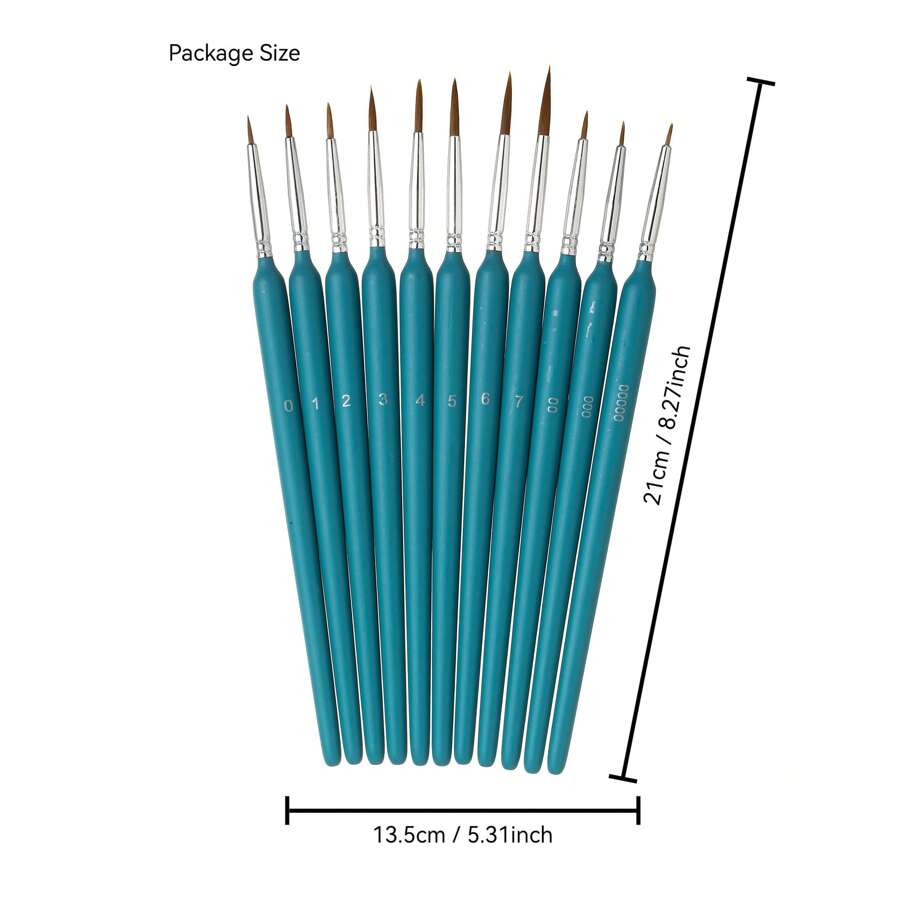 11pcs Detail Paint Brushes Extra Fine Tips Professional Miniature