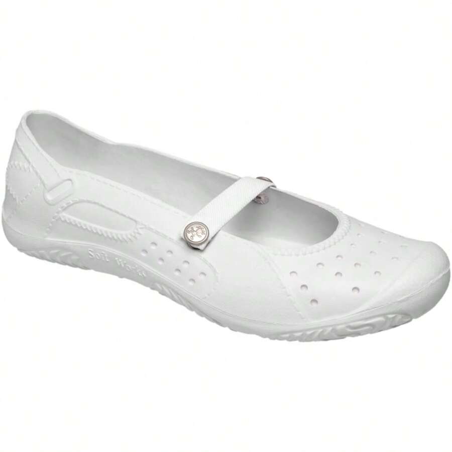 Soft Works Women's Slip-On Super Light Slip-On Shoes With CA Hospital Clinic Hotel Reception Comfort Safety - 白色 - 查看 1