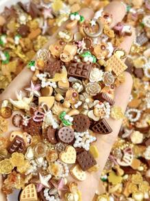 1 Hộp Thiệp Hoạt Hình Bánh Quế Sô Cô La Mô Phỏng Nhiều Màu Maillard Hình Cây Chuột Hamster Nhựa Hoa Hồng Ngọc Trai Trái Tim Ngôi Sao Năm Cánh Trang Trí Nghệ Thuật Làm Móng Cho Đồ Dùng Làm Móng Tự Làm Móng Tay Mặt Dây Chuyền Đá Quý Làm Móng - Nhiều màu - Xem 3