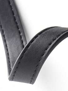 100% PU Bag With Handbag Handbag Handle Short Bag With Wallet With Gold Buckle Long Style - Black - View 7