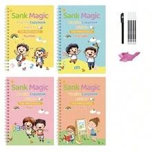 Children's English Practice Copybook, Groove Magic Copybook, Copying And Pen Control Training, Children's Practice Copybook, English Version, Children's Groove Practice Copybook, Pen Control Training, Magic Practice Copybook, Drawing, Red Version - Multicolor - View 13