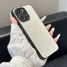 1pc High-Quality Leather Texture Protective Phone Case Compatible With IPhone 11 12 13 14 15 16 Pro Max / P20 P20pro / Galaxy A16 A06,International Version, Not The Domestic Version - White - View 4