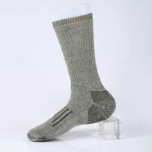 Calcetines de lana merina para hombres y mujeres, calcetines térmicos cálidos para botas y senderismo - gris claro - Ver 6