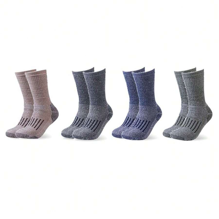 Calcetines de lana merina para hombres y mujeres, calcetines térmicos cálidos para botas y senderismo - gris claro - Ver 1