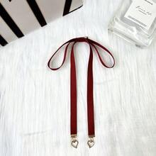 Mặt dây chuyền hình trái tim nơ đen phụ kiện trang trí áo sơ mi - mặt dây chuyền tình yêu nơ - Xem 5