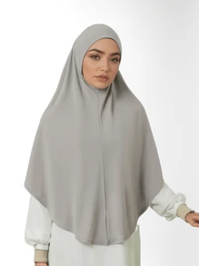 1 Stück Damen Einfarbiges Jersey Praktischer Muslimischer Pullover Hijab, Herbst/Winter zum Anziehen - Verschiedenfarbig - Übersicht 18