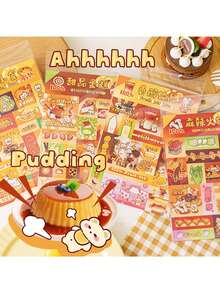 4 件贴纸包：美味食物贴纸相册、节日装饰贴纸、防水 PET 贴纸，适用于平安夜、圣诞节、万圣节、新年、学生礼物、祝福、可爱复古派对礼品卡、感恩节礼物、INS 别致 DIY 工具、卡通节日装饰、学生礼物 - 彩色 - 查看 3