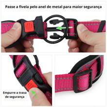 Adjustable Dog Collar With Safety Lock Padded Reflective Breathable Comfortable Soft Durable LR-0313 - 藍色 - 查看 5