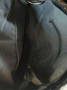 Túi Tote thời trang đa năng họa tiết da cá sấu dành cho nữ, sức chứa lớn, thiết kế nhiều ngăn, khóa kéo, quai xách đôi, dây đeo vai/đeo chéo, mềm mại, thích hợp để đi mua sắm, đi học, đi làm, đựng vừa máy tính xách tay và sách khổ A4 - màu đen - Xem 8