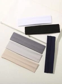 6pcs Versatile Simple Multi-Color Wide Headbands For Boys & Girls