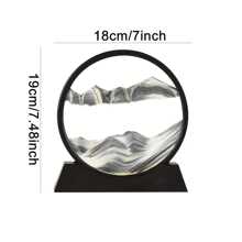 7 Inch Moving Sand Art Picture, 3D Moving Sand Hourglass - Mesmerizing Artistic Desktop Decor - Ever-Changing Natural Landscape In A Glass Frame - Ideal For Home & Office, Quicksand Painting Round Glass Sandscapes 3D Deep Sea Sand Art Gift