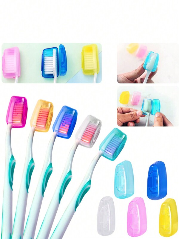 5 أغطية واقية لرؤوس فرش الأسنان، علب فرش أسنان محمولة للسفر للحفاظ على نظافة فرشاة الأسنان أثناء السفر، ديكور حمام المنزل، ديكور الخريف، عودة إلى المدرسة