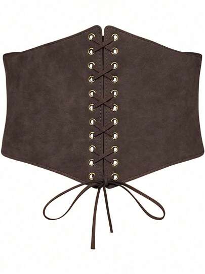 1 قطعة حزام خصر مشدود على الطراز النهضوي البني للنساء، مشدات الخصر المثيرة مناسبة للحفلات أو الارتداء اليومي