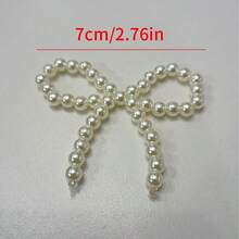 2 件/10 件手工编织树脂珠蝴蝶结，中筒袜、女装、鞋子、帽子时尚配饰 DIY 优雅装饰用品 - 白色 - 查看 9