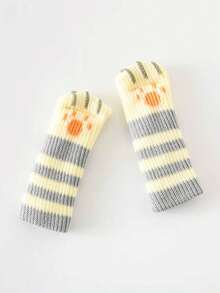 Set de 4 fundas para patas de sillas y mesas con diseño de garras de gato, antidesliznates y silenciosas, de punto doble grosor para muebles