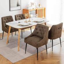 Set Of 2 Dining Chairs With Metal Feet, Modern Kitchen Chairs With Backrest, Dining/Living Room Lounge Chairs - Olive Green - View 5