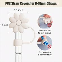 6 nắp ống hút công chúa biết hát phù hợp với cốc thủy tinh 30 & 40 Oz, phụ kiện đồ thủy tinh, nắp bảo vệ đầu ống hút có thể tái sử dụng cho ống hút uống nước có đường kính 10mm/0,4 inch, đầu ống hút đơn giản để ngăn bụi và sử dụng hàng ngày - Nhiều màu - Xem 6