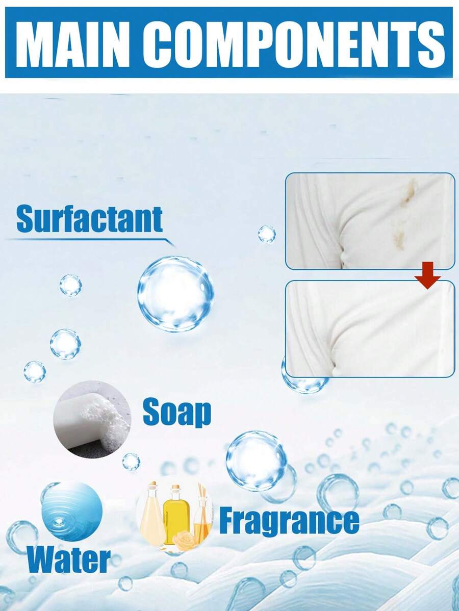 1pc Clothing Cleaner Cleans Garments, Removes Stains, Grease And