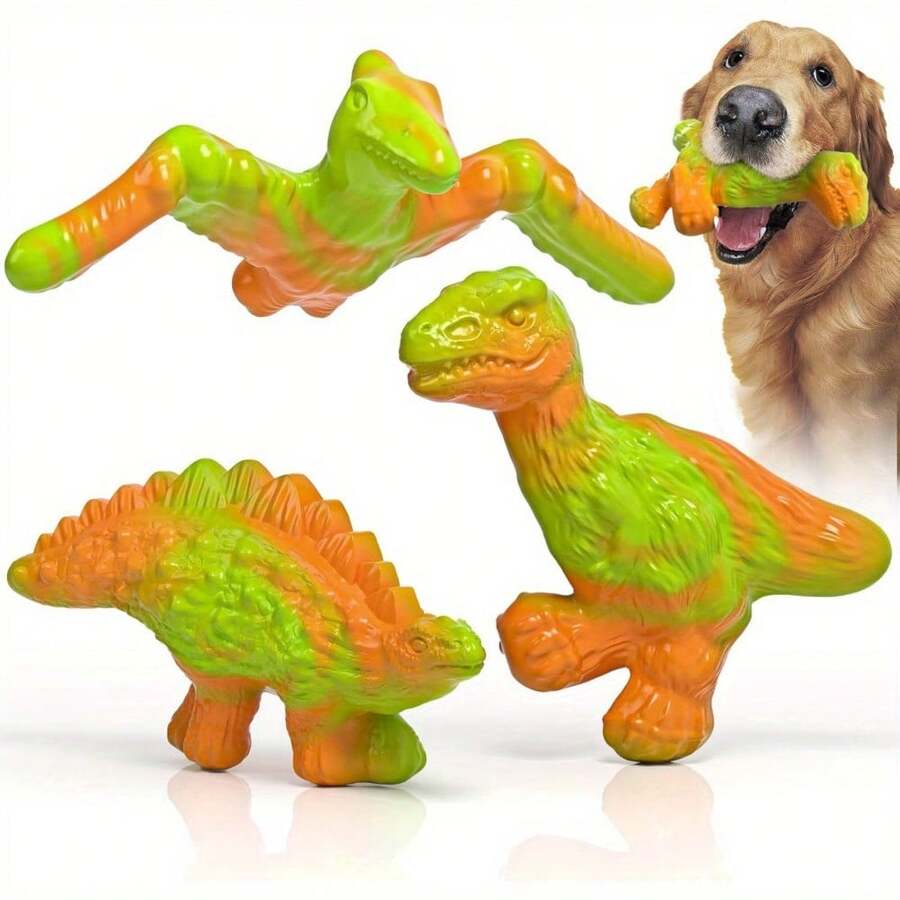 3 Pcs Durable Dog Chew Toys With Various Shapes And Materials Safe And