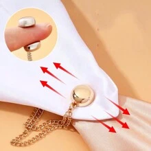 4pcs Multi-Purpose Magnetic Clips - Strong Magnetic Brooch, Scarf Magnet, Shirt Accessory Chain Clip, Sleeve & Hem Holder - Mixed Colors - Multicolor - View 2