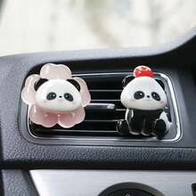 1pc Xe dễ thương Panda trang trí lỗ thông hơi kẹp hương liệu mô hình tự dính - Một cỡ - Xem 9