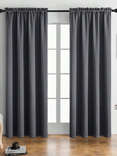 1pc Indoor Light Filtering Curtains, Through The Rod Pocket Curtains, For Bedroom/Living Room/Home Decoration, Drape Beautiful, Hanging Natural