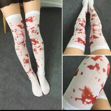 Meia  Acima Do Joelho Para Festa De Halloween - Halloween - Visão 2