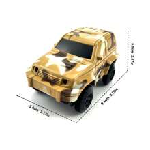 各种可组合军事和恐龙系列玩具套装，包括轨道、士兵、车辆、坦克、恐龙小雕像，适合儿童、生日/复活节礼物（配件颜色随机，建议为 1 辆车准备 2 节 AAA 电池），返校 - 彩色 - 查看 20