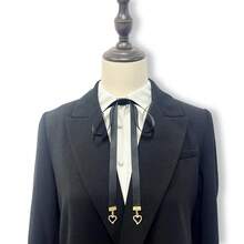 Mặt dây chuyền hình trái tim nơ đen phụ kiện trang trí áo sơ mi - mặt dây chuyền tình yêu nơ - Xem 7