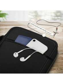 时尚简约复活节耶稣印花圣经袋和 1 个不锈钢书签，带和链条、首字母印刷、圣经封面、圣经架、便携整理袋，带拉链和口袋，适用于标准尺寸圣经袋，用于圣经学习，圣经封面，花卉圣经盒，带手柄的圣经袋，非常适合成人女性男性圣经学习（黑色）（拉链位置随机）