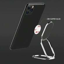 Foldable And Retractable Finger Ring Buckle Stand Compatible With IPhone, Android Phone, Gift For Birthday, Family, Friends Finger Ring Holder, Phone Grip, Phone Accessories - Silver - View 6