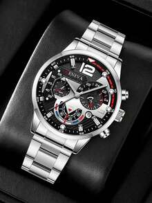 Bộ 2 đồng hồ đeo tay bằng hợp kim thời trang dành cho nam làm quà tặng cho bạn bè làm quà tặng cho học sinh trở lại trường - Bạc - Xem 4